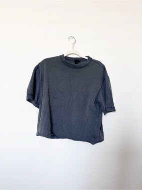 H&M Oversized Fit Crew Tee in Charcoal